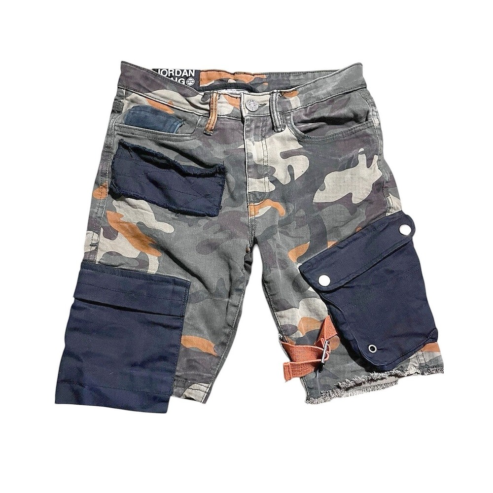 Jordan Craig Boys Camo Cargo Shorts Woodland 14 Multi Pocket Utility Streetwear